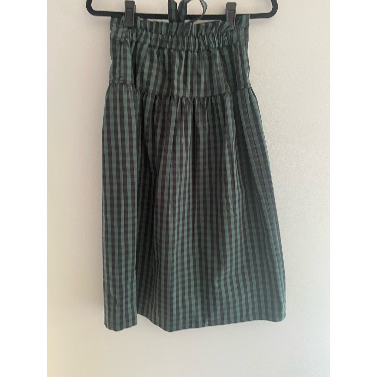 NWT Draper James RSVP Paperbag Waist Skirt in Green Black Size XS