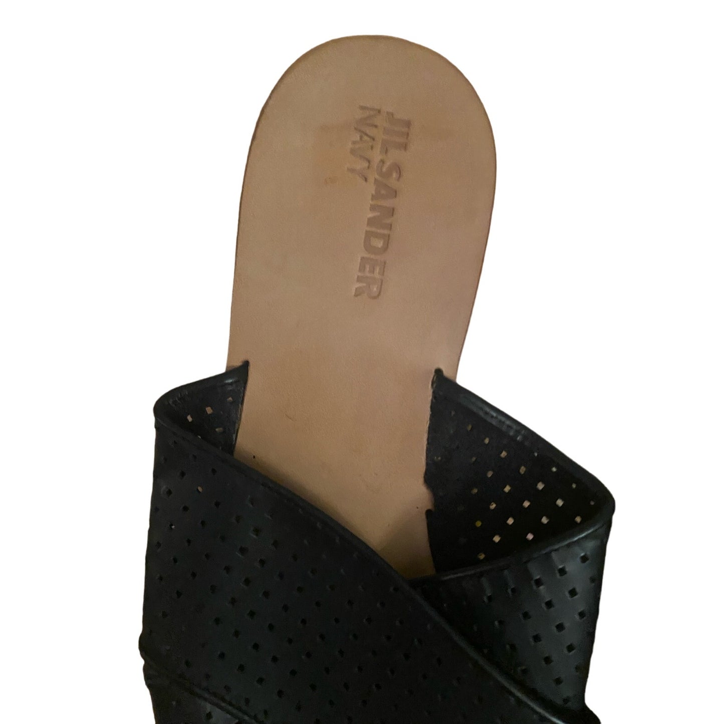 Jil Sander Navy Slide Sandals in Black Size 41