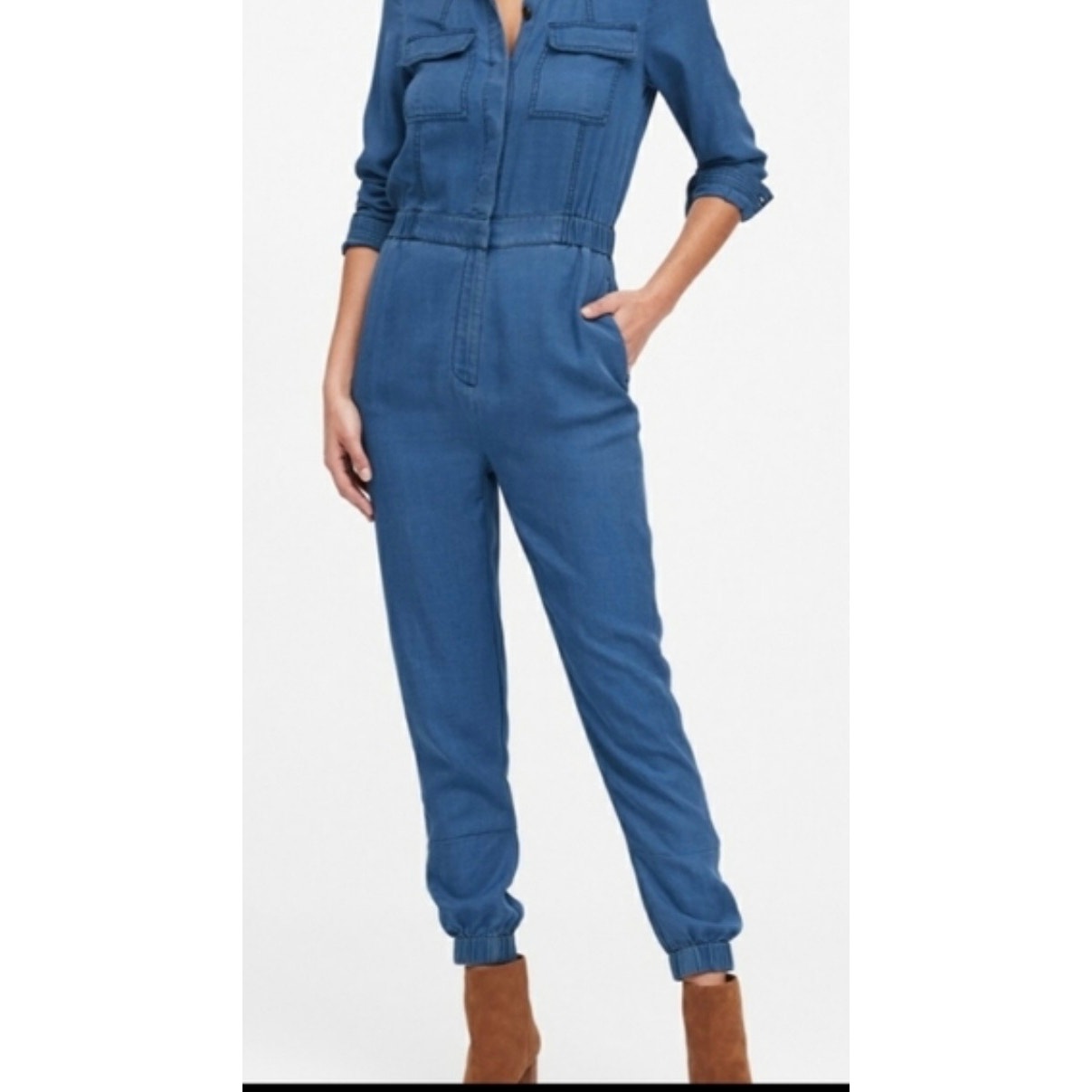 NWT Banana Republic Denim Tencel Jumpsuit Size 0