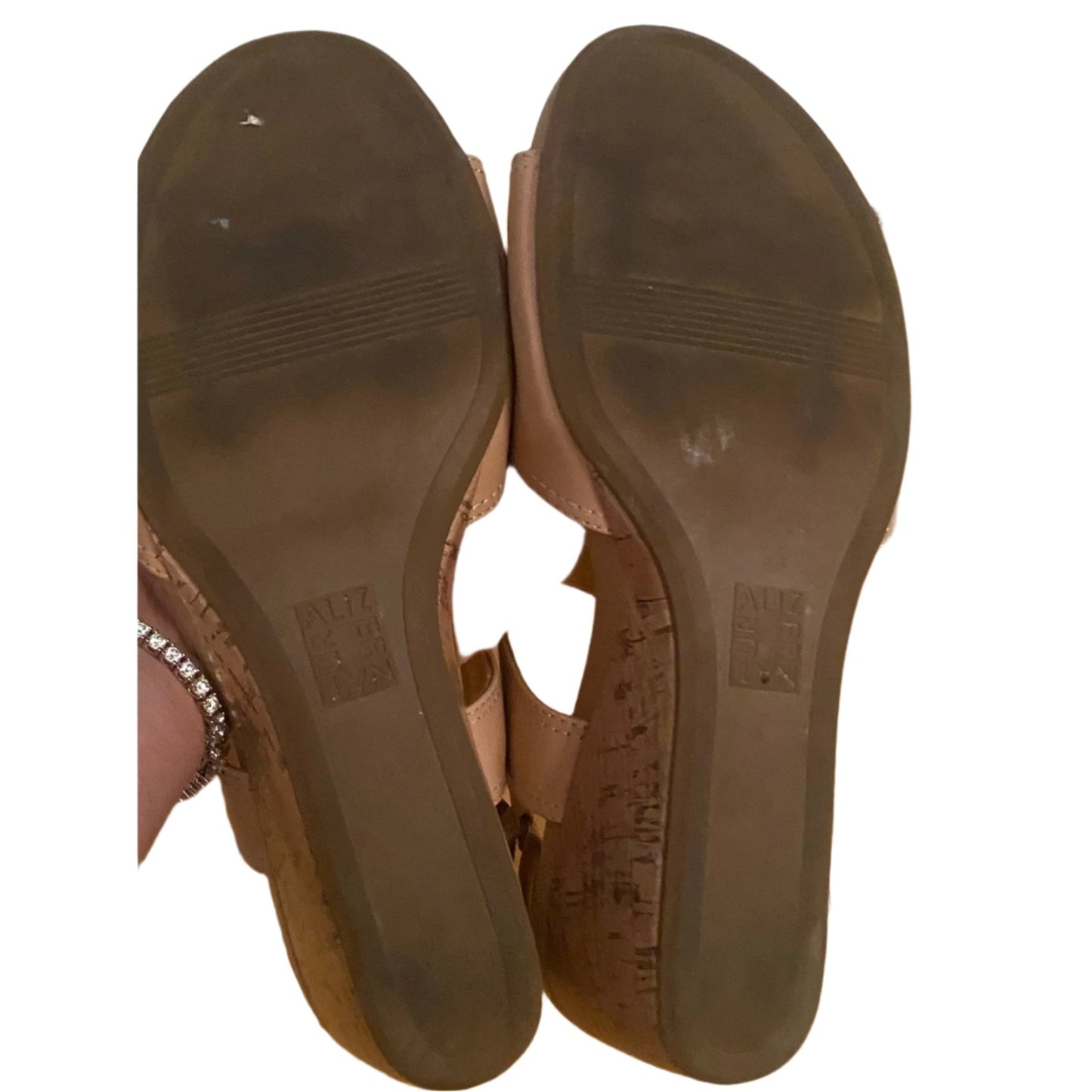 Naturalizer Tan Leather Wedge Sandals Size 8.5