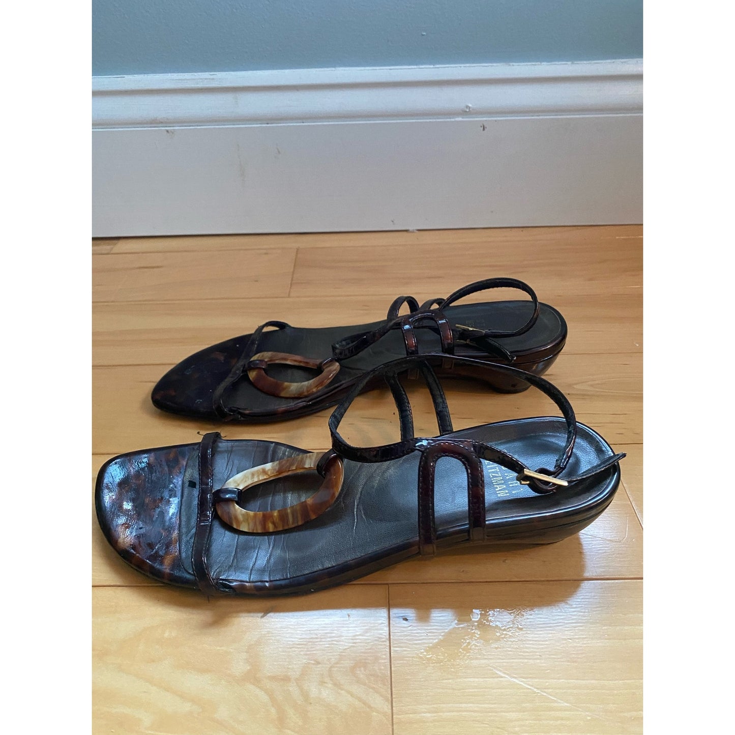 Stuart Weitzman Tortoise Shell Brown Sandals Size 7.5