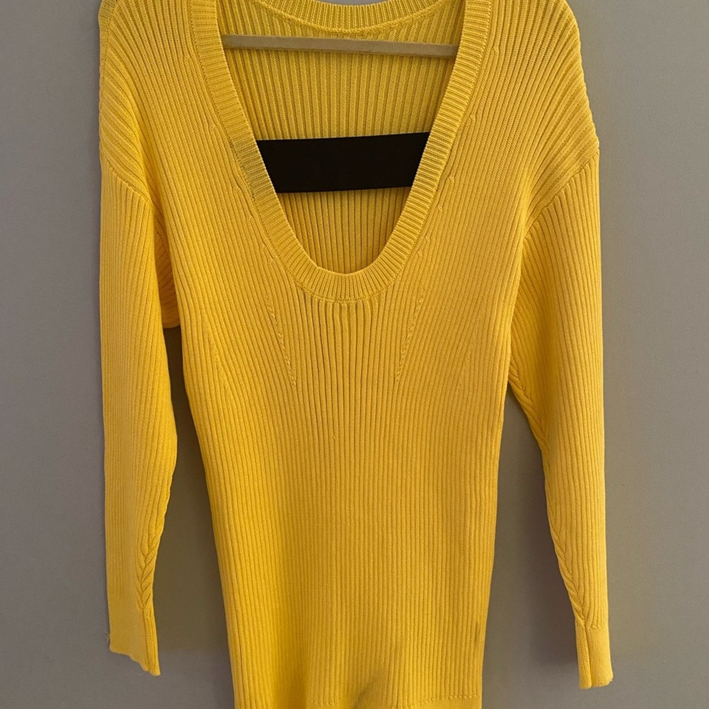 NWT Zara Yellow Ribbed Open Back Dress Size S