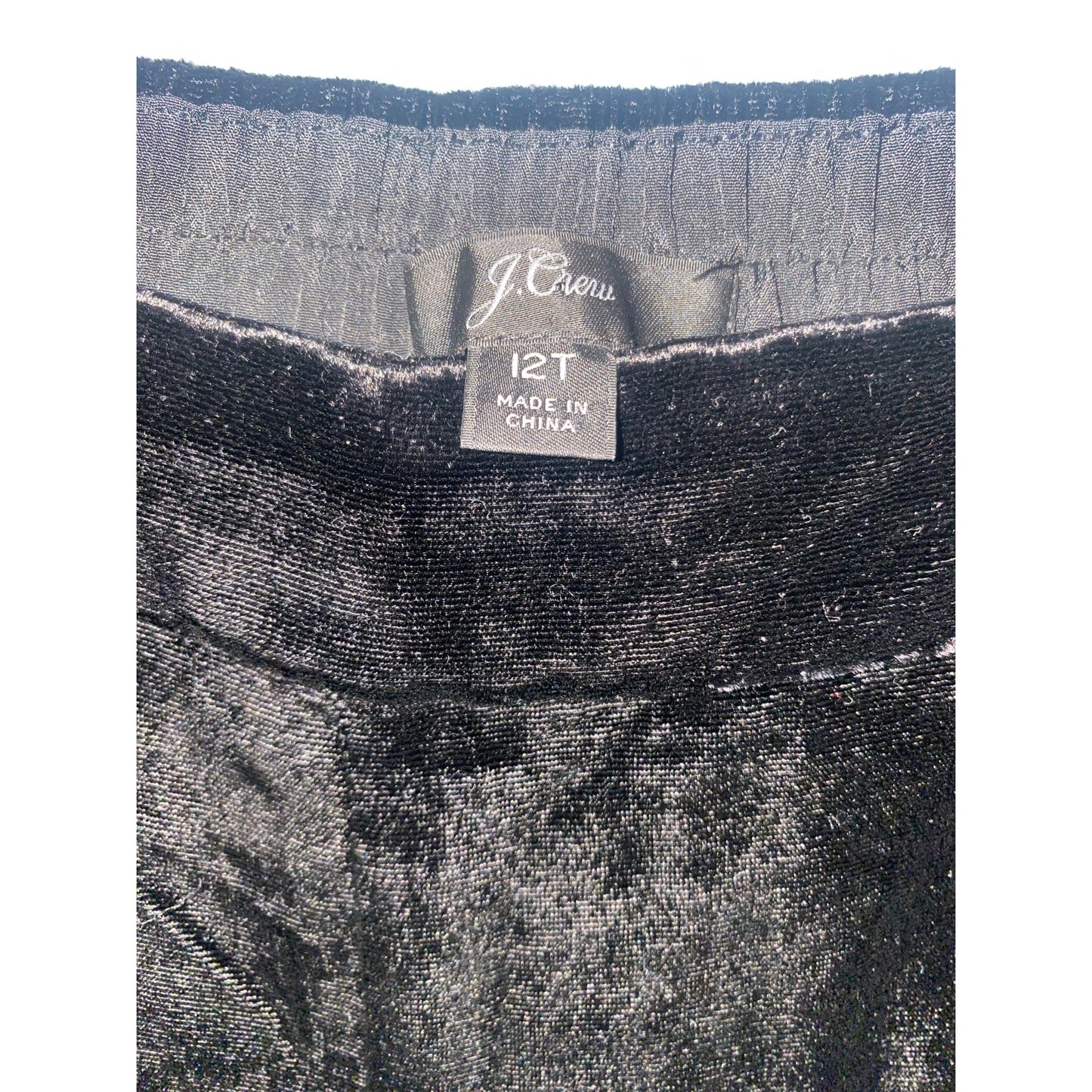 J. Crew Black Velvet Pull-on Pants Size 12T