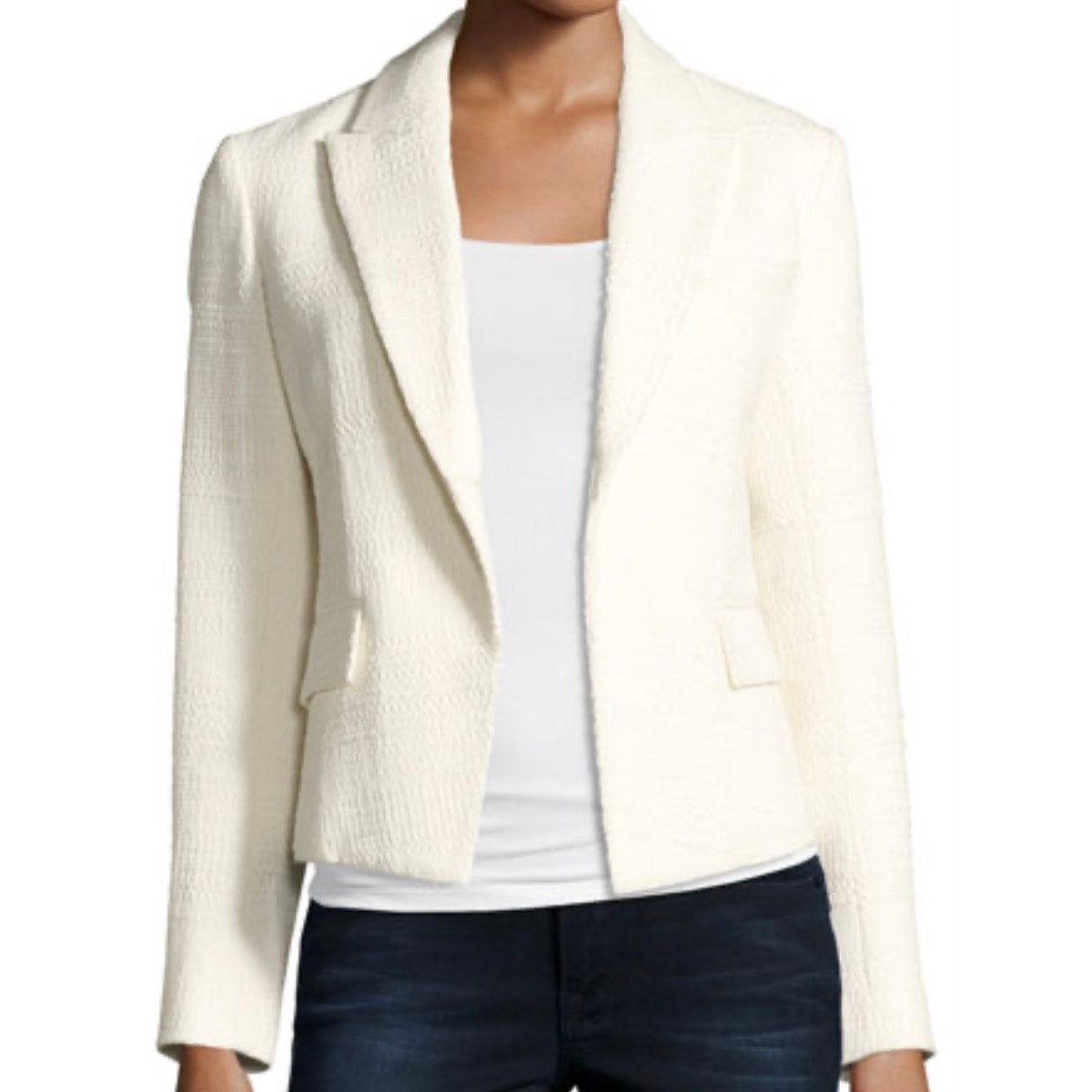 Theory White Brince Newdale Bonde Blazer Size 0