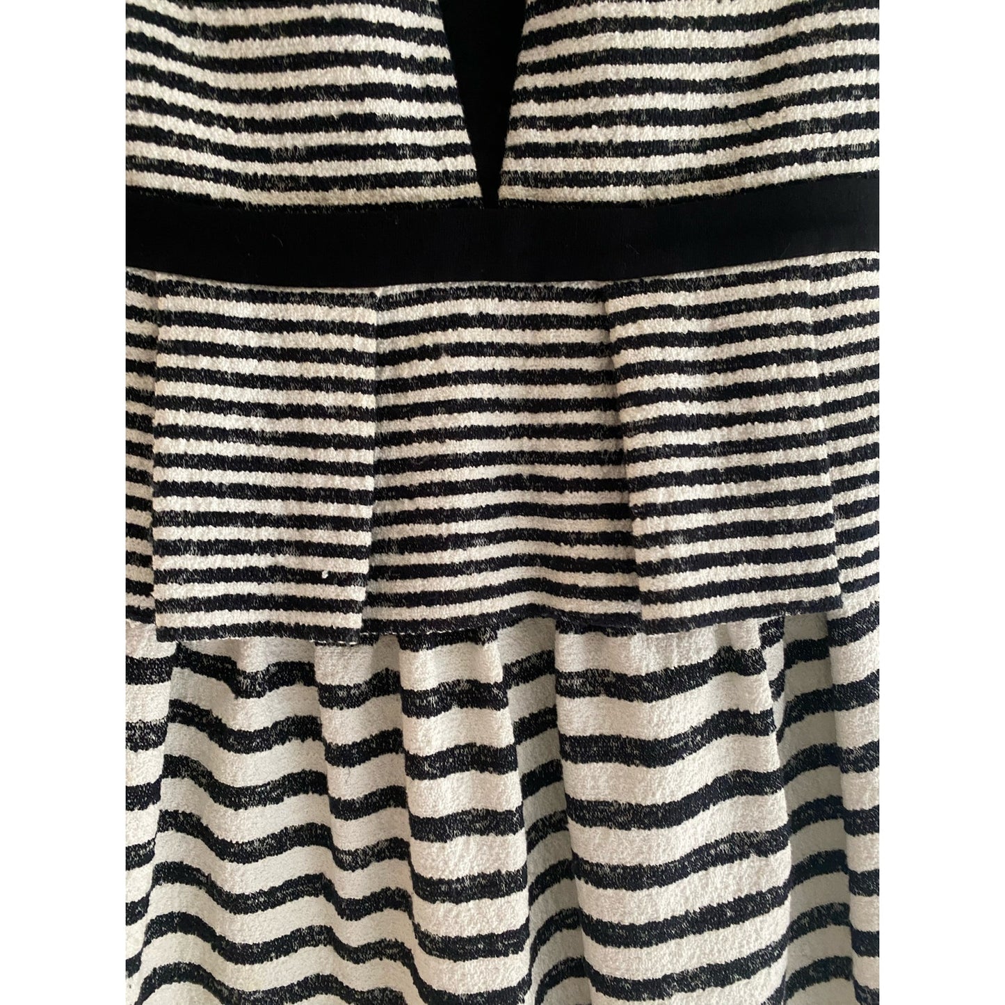 BCBG MAXAZRIA Piper V-Neck Striped Peplum Dress Size 2