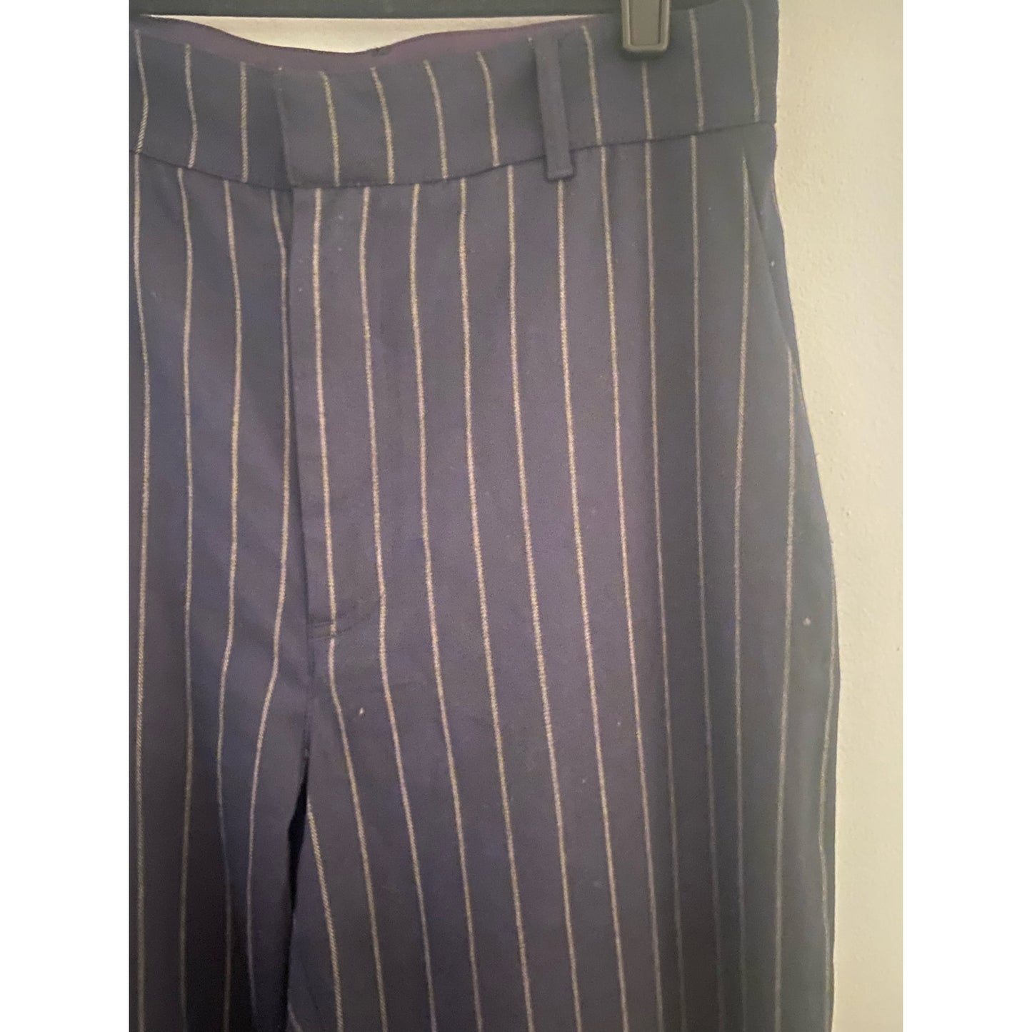 Free People Navy Pinstripe Wide Leg Pants Size 10