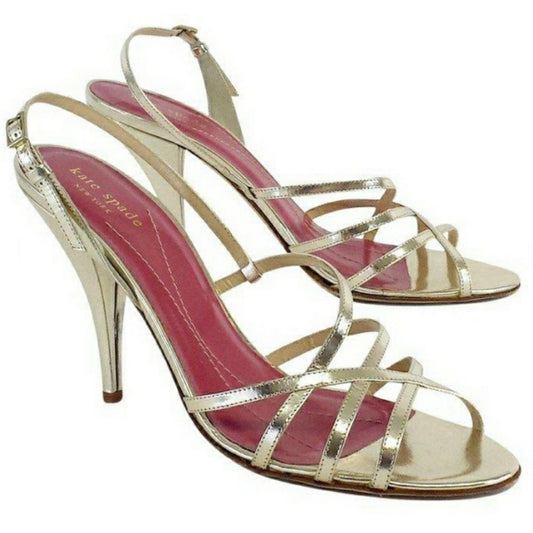 Kate Spade Gold Strappy Sandals Size 8