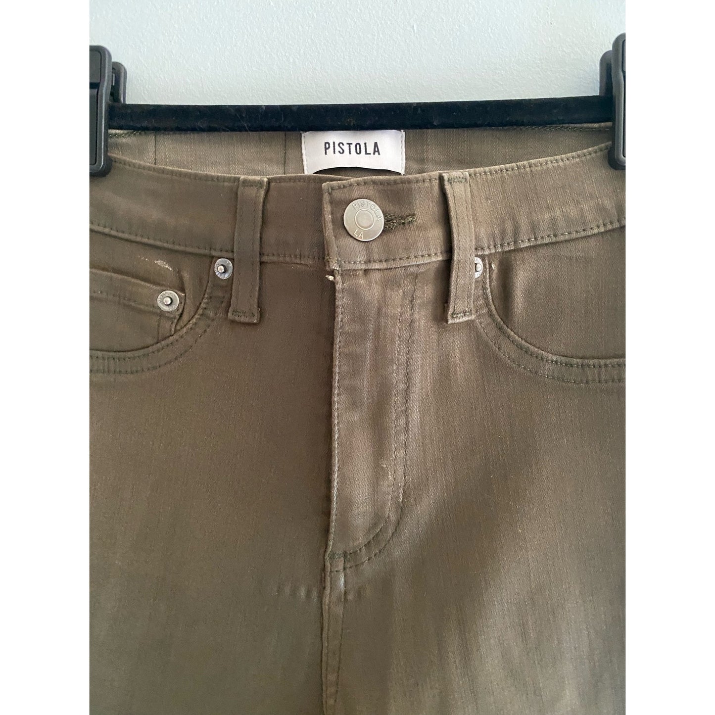 NWOT Pistola Lennon Coated Pants in Juniper Size 27