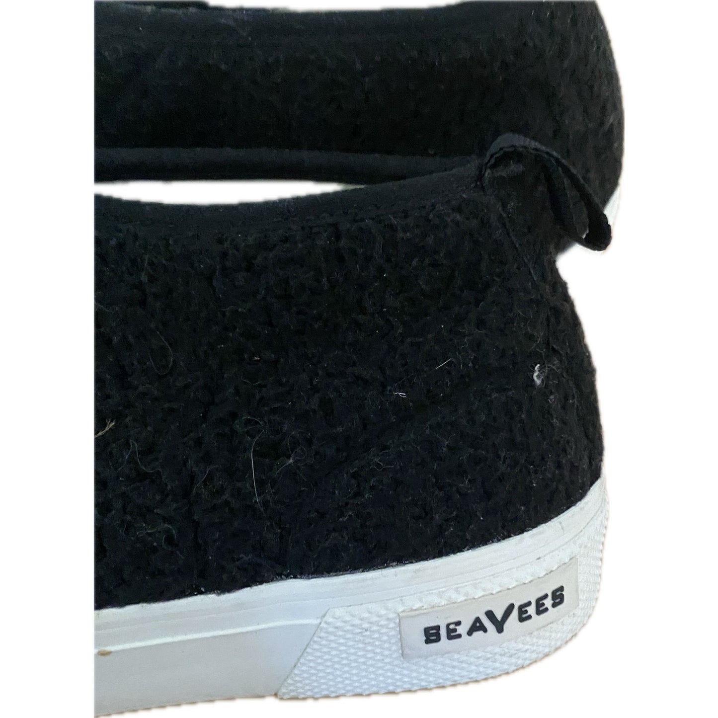 SeaVees Faux Black Shearling Sneakers Size 8