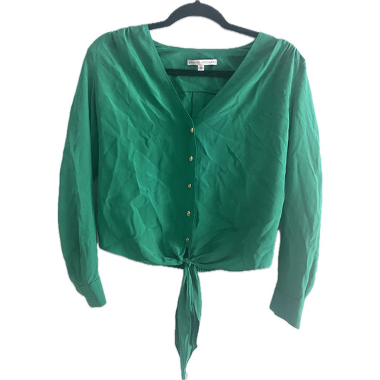 Amanda Uprichard Green Silk Tie Blouse Size S