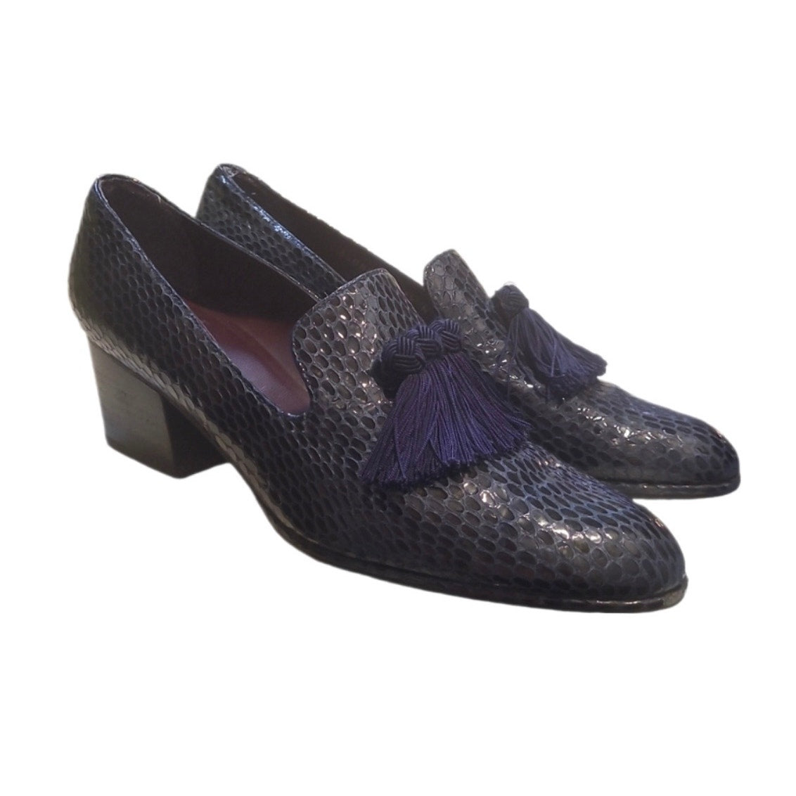 Stuart Weitzman For Russell Bromley Snakeskin Embossed Shoes Size 7.5