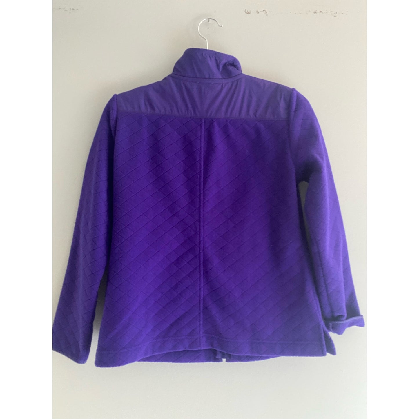 NWT Talbots Purple Fleece Diamond Texture Jacket Size P