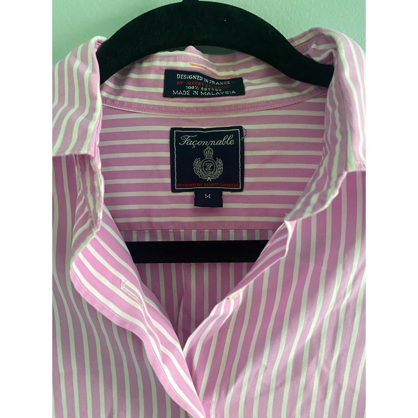 Faconnable Pink Striped Shirt Size M