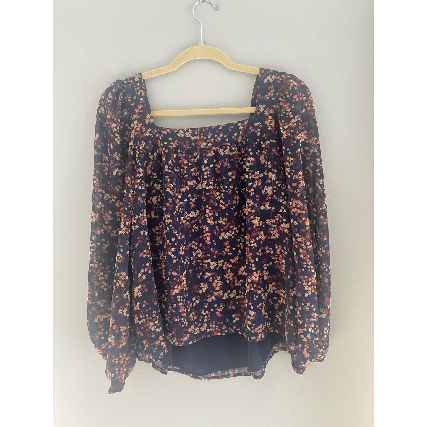 Boden Navy Floral Blouse Size 6