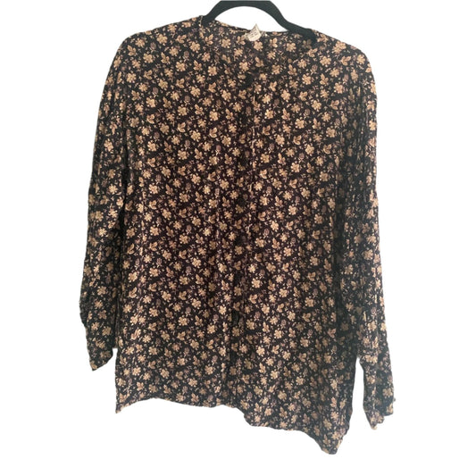 Vintage Putumayo Black Floral Top Size S