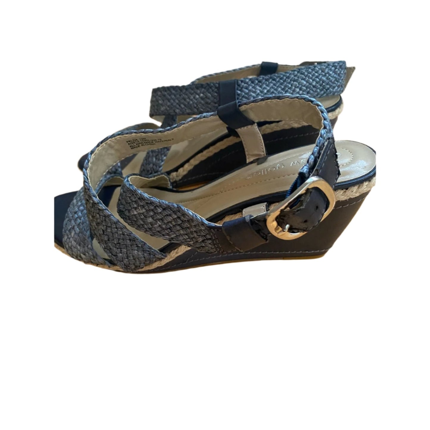 Andrew Geller Braided Blue Wedge Sandals Size 10