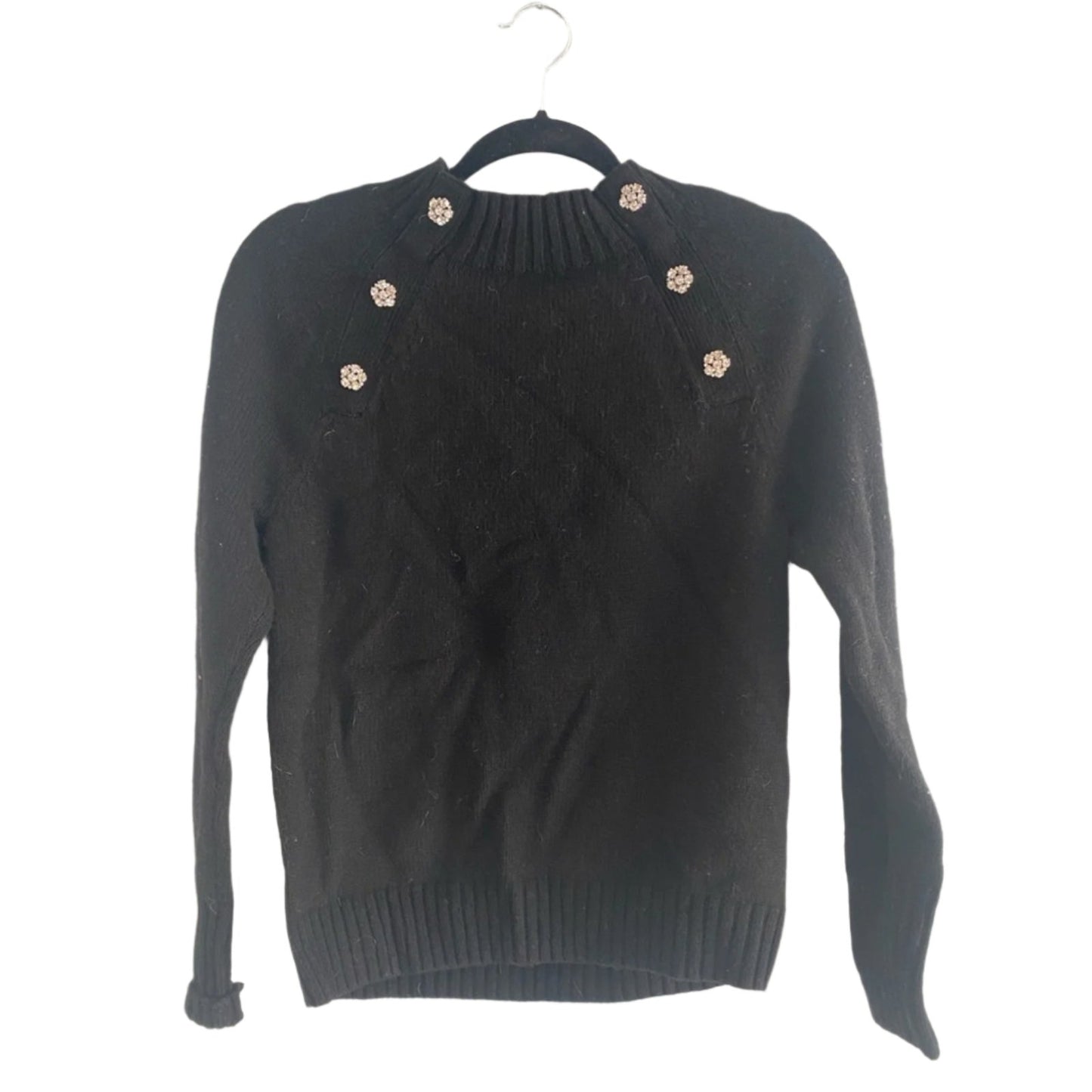 J. Crew Rhinestone Black Sweater Size S