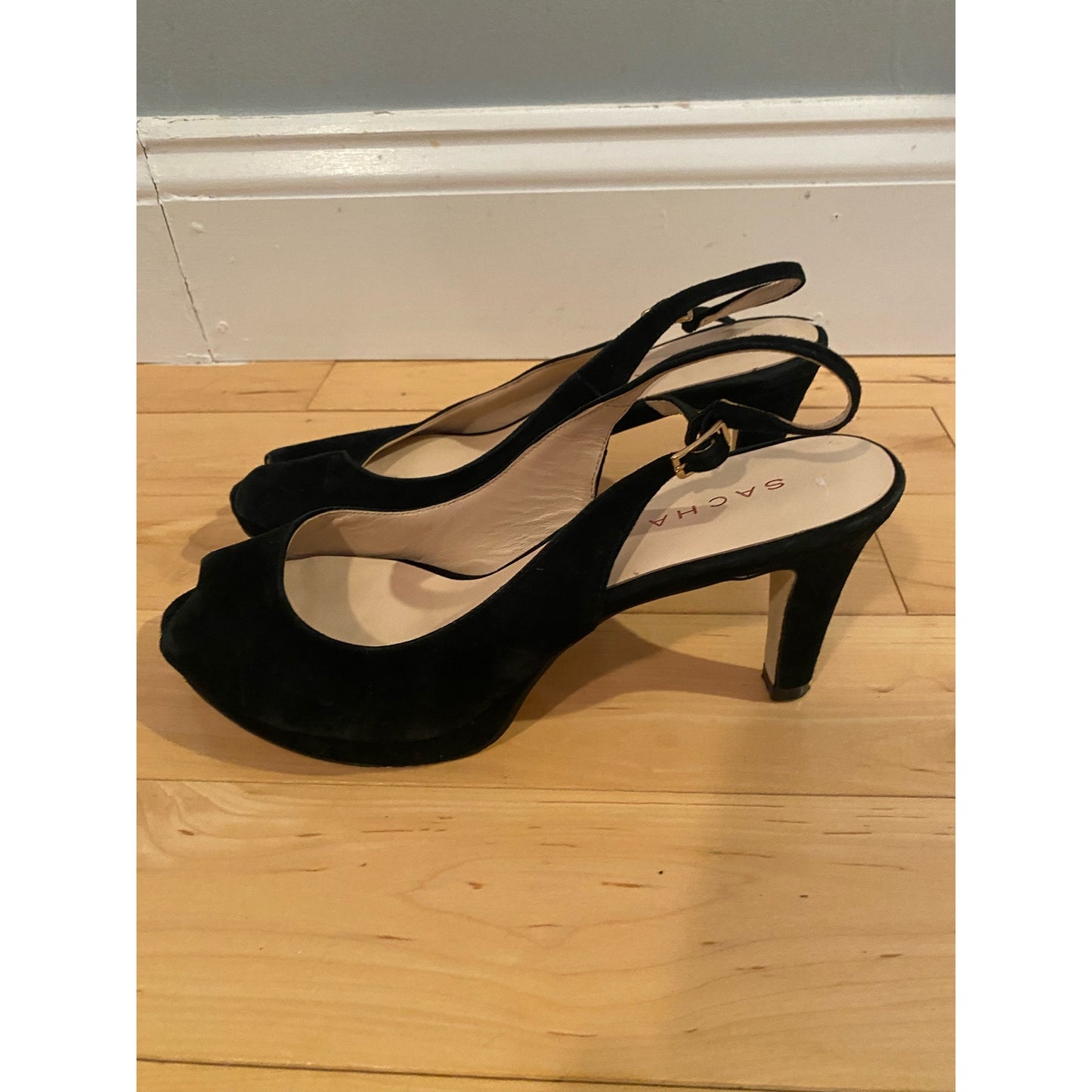 Sacha London Black Suede Heels Size 9