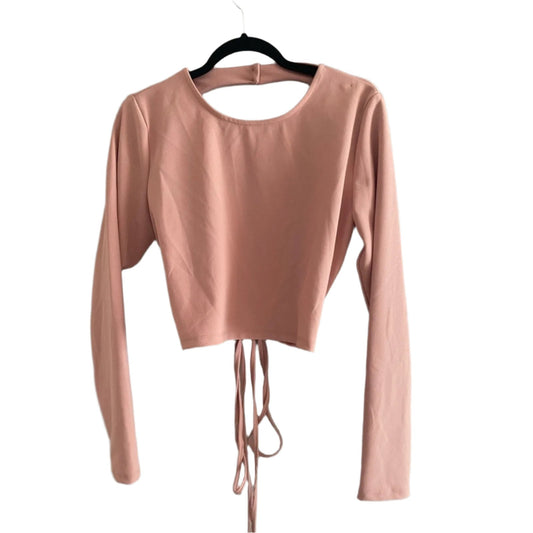 NWT Zara Pink Cropped Wrap Shirt Size XL