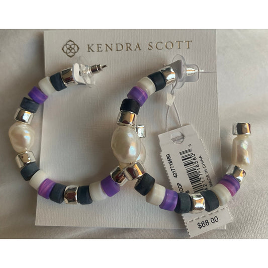 NWT Kendra Scott Baroque Pearl Hoop Earrings