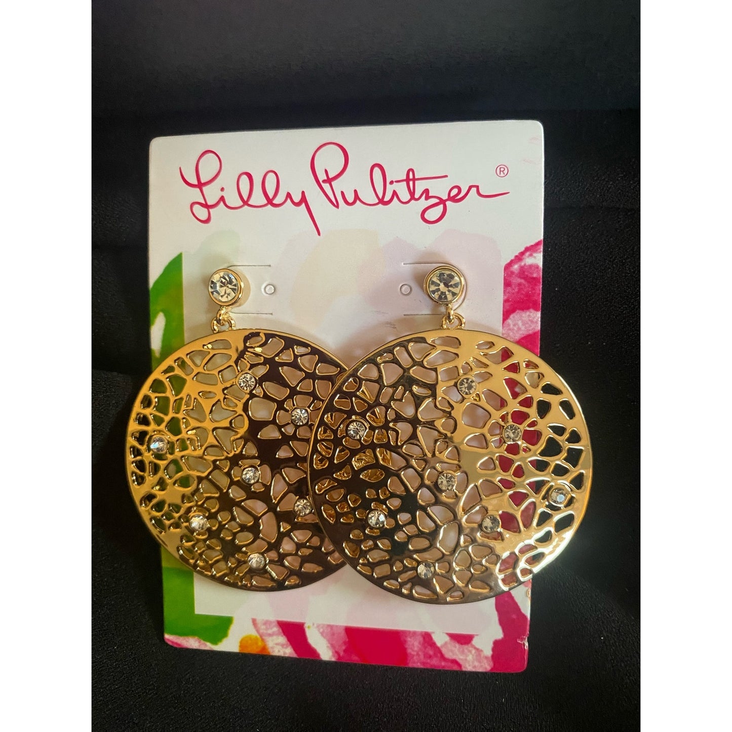 NWT Lilly Pulitzer Gold Devine Earrings