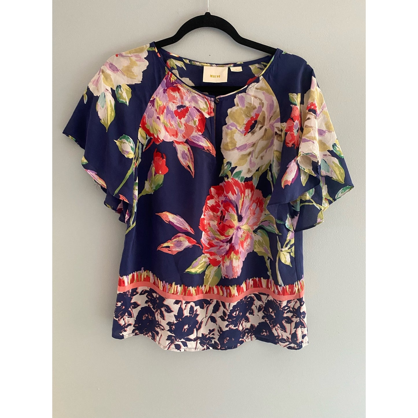 Maeve Floral Silk Top Size 0