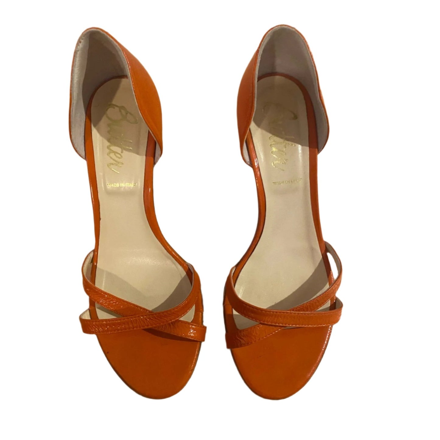 Butter Patent Leather Orange Heels Size 7.5