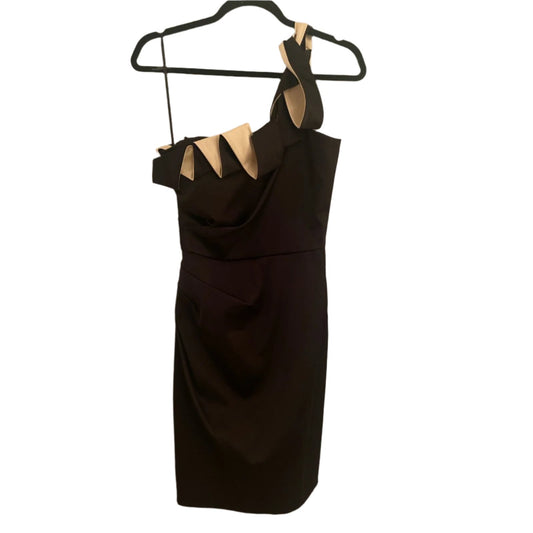 Max and Cleo Black One Shoulder Cocktail Dress Size 6