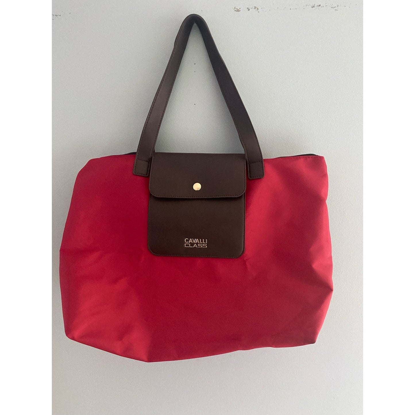 NWOT Cavalli Class Red Nylon Tote Bag