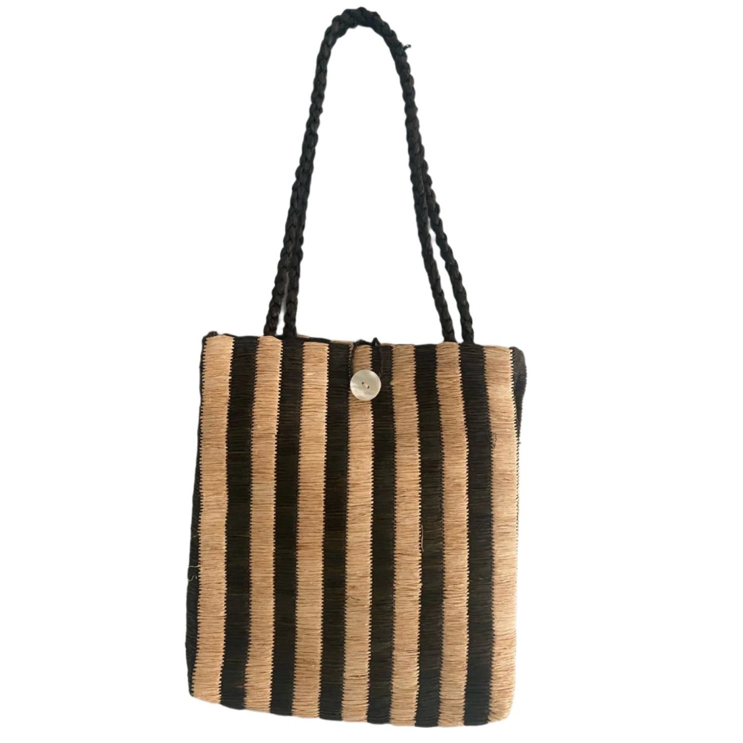 Annabel Ingall Raffia Striped Handbag