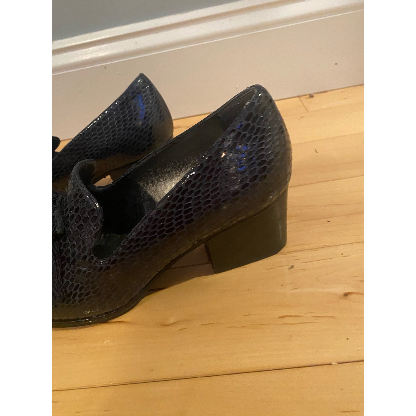 Stuart Weitzman For Russell Bromley Snakeskin Embossed Shoes Size 7.5