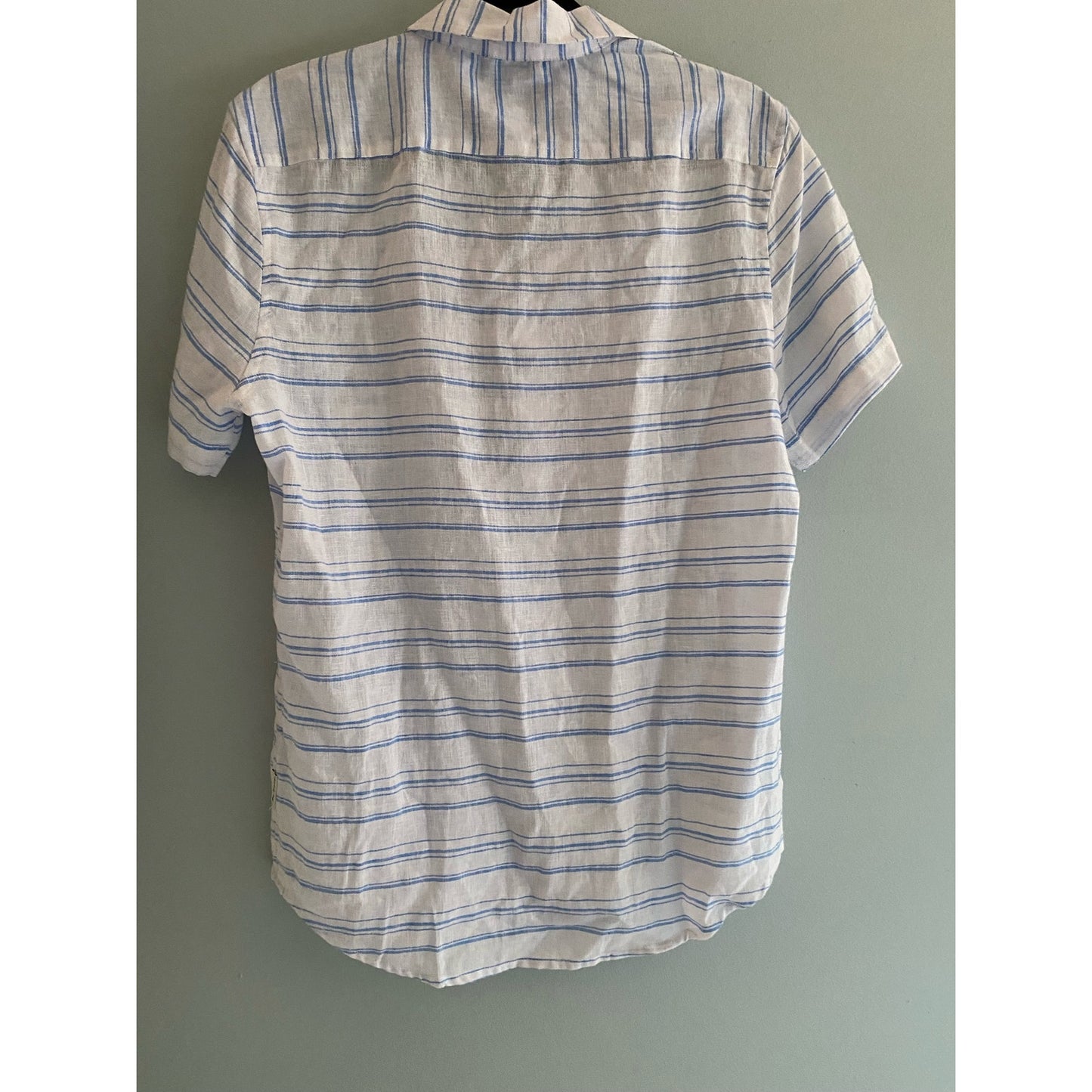 Ben Sherman Blue and White Linen Shirt Size S