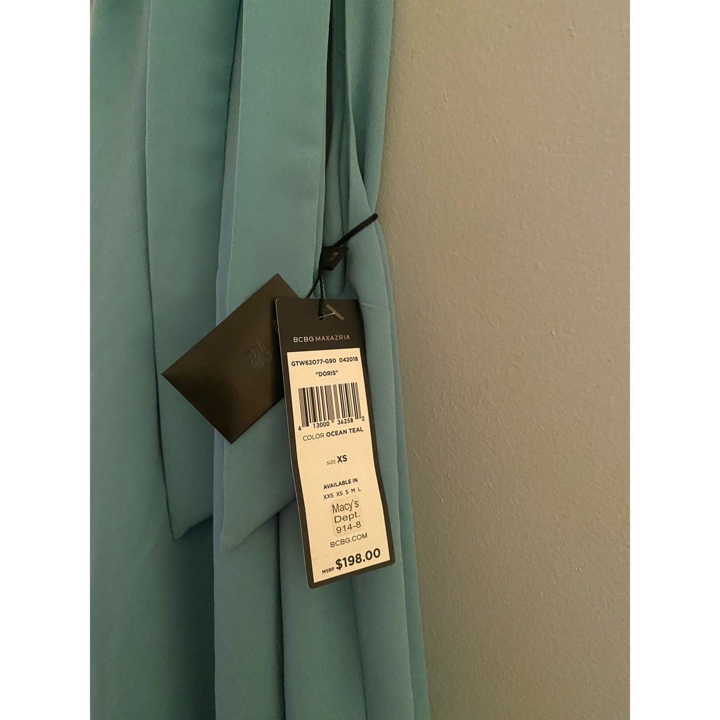 NWT BCBG Max Azria Doris Dress in Ocean Teal Size XS