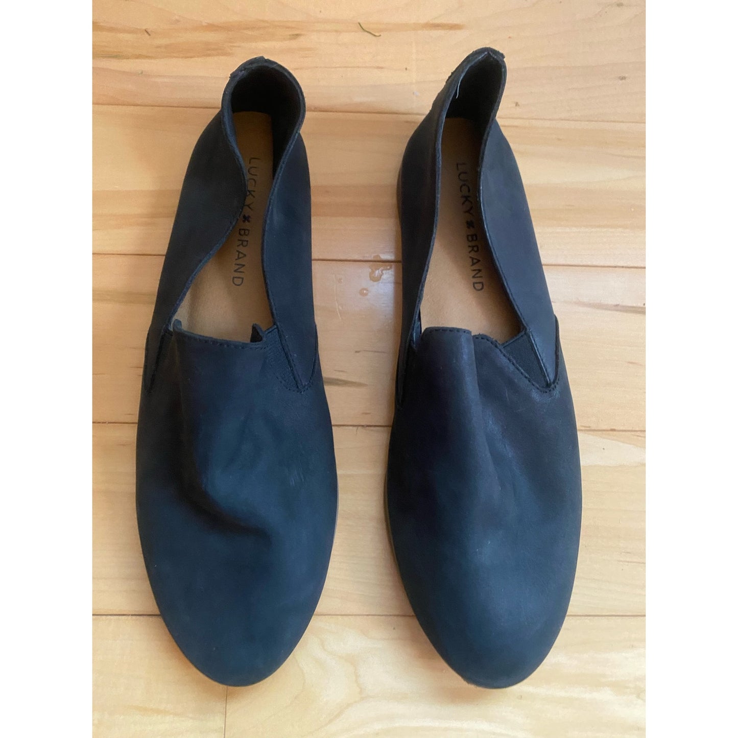 LUCKY BRAND Black Leather Charla Loafers Size 8