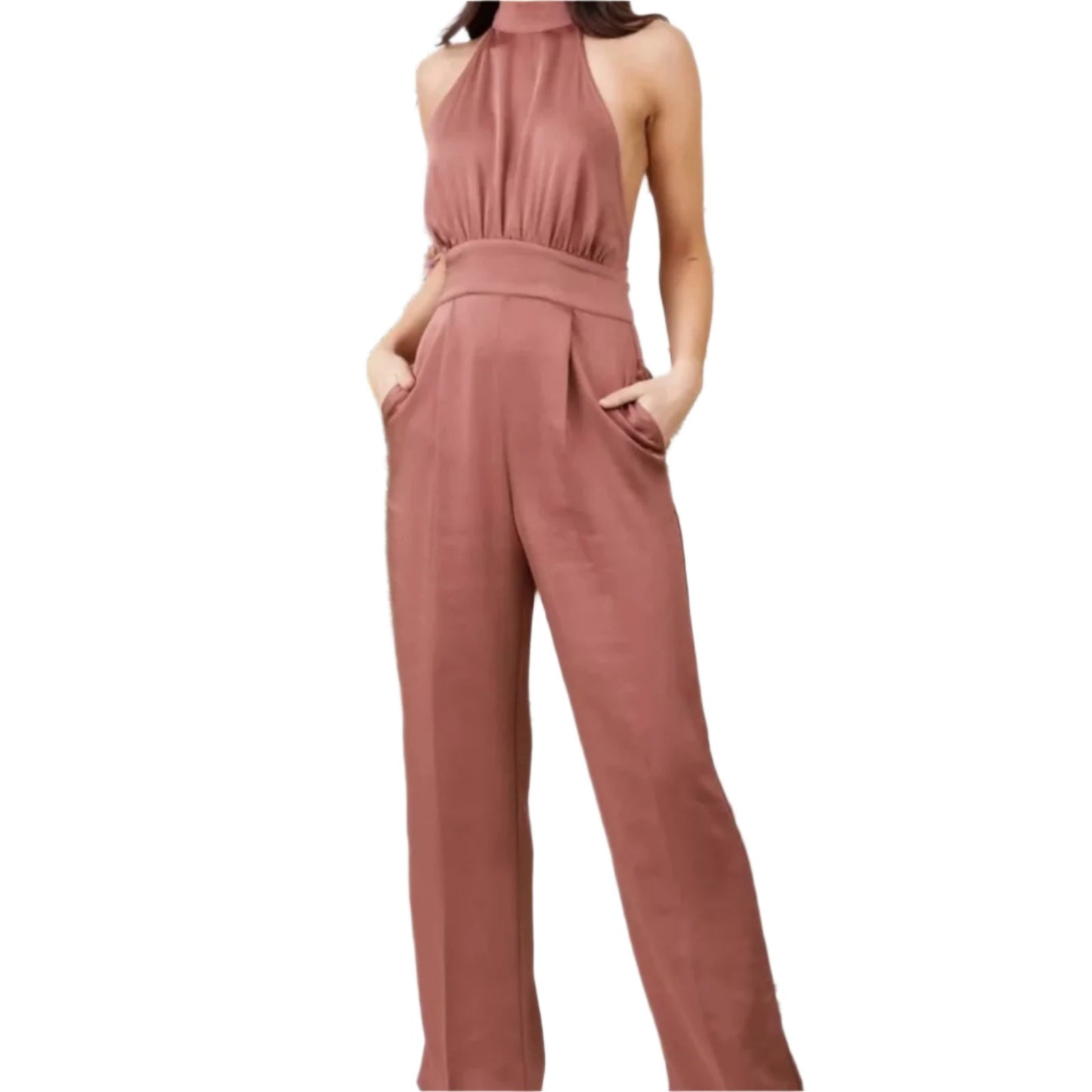 Kittenish Dolly Jumpsuit in Dusty Rose Size M