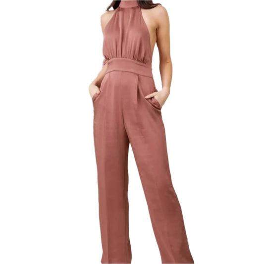 Kittenish Dolly Jumpsuit in Dusty Rose Size M